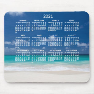 Jährlicher Strandkalender 2021 Mauspad mit Foto