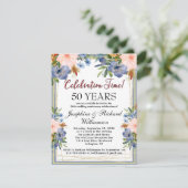 Jährliches Chic Blumenbudget Hochzeitstag Einladung (Stehend Vorderseite)