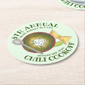 Jährliches Chili-Cookoff Kochen von der Schüssel G Runder Pappuntersetzer (Angewinkelt)