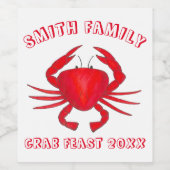 Jährliches Crab Fest Red Maryland Hard Muschel Mee Weinetikett (Einzelnes Label)