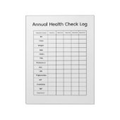 Jährliches Gesundheitscheck-Logbuch Notizblock (Rotiert)