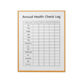 Jährliches Gesundheitscheck-Logbuch Notizblock (Rotiert)