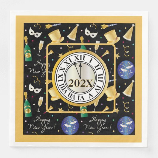 Jährliches Glück im neuen Jahr Serviette (Vorderseite)