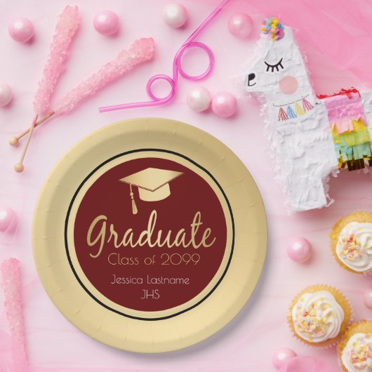 Jährliches GraduiertenGold Pappteller (Party)