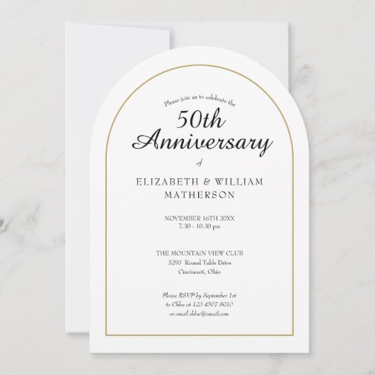 Jährliches Hochzeitstag Foto Arch Einladung (Rückseite)