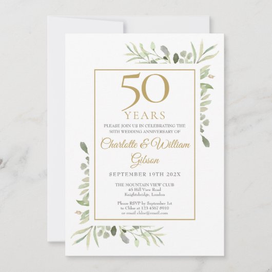 Jährliches Hochzeitstag-Jubiläum Grünen Foto Einladung (Vorderseite)