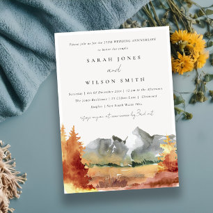 Jährliches Jubiläum des Chic Fall Rust Mountain Bä Einladung