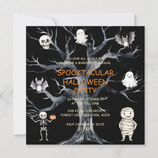 Jährliches lustiges Halloween-Party Einladung (Vorderseite)