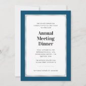 Jährliches Meeting Dinner | Navy Blue und Silver Einladung (Vorderseite)