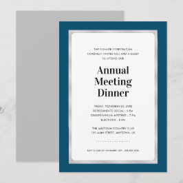 Jährliches Meeting Dinner | Navy Blue und Silver Einladung