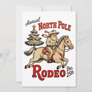 Jährliches North Pole Rodeo 25. Dez. Cowboy Santa  Feiertagskarte