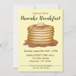 Jährliches Pancake Breakfast Wohltätigkeit Event F Einladung