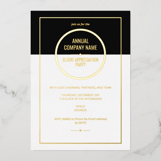 Jährliches Party zur Bewertung von Unternehmen Folieneinladung (Vorderseite)