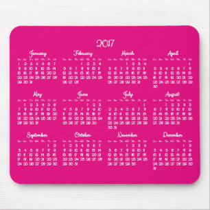 Jährliches Rosa 2017 Kalendermousepads Mousepad