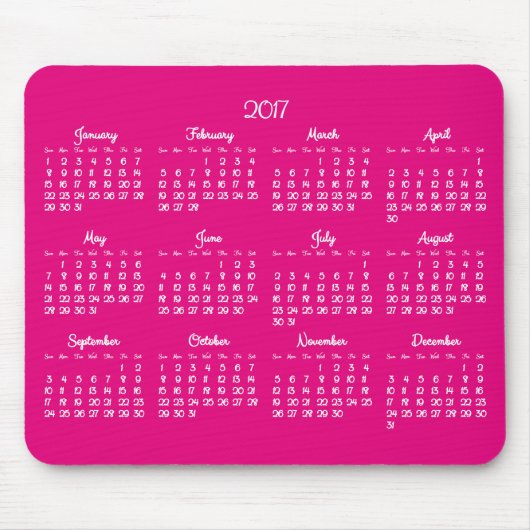 Jährliches Rosa 2017 Kalendermousepads Mousepad (Vorne)