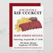 Jährliches Spar Rib Cookoff Cook Off-Wohltätigkeit Einladung (Vorne/Hinten)