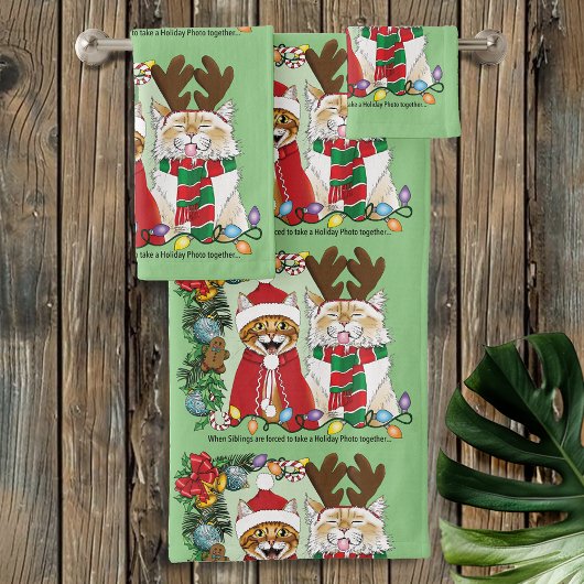 Jährliches Weihnachtsfest-Foto Badhandtuch Set