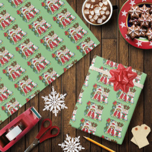 Jährliches Weihnachtsfest-Foto Geschenkpapier