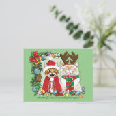 Jährliches Weihnachtsfest-Foto Postkarte (Stehend Vorderseite)