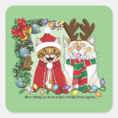 Jährliches Weihnachtsfest-Foto Quadratischer Aufkleber (Vorderseite)