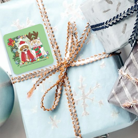 Jährliches Weihnachtsfest-Foto Quadratischer Aufkleber