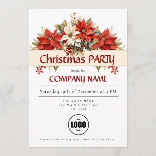 Jährliches Weihnachtsfest im Unternehmen Party Einladung (Vorderseite)