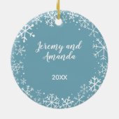 Jährliches Weihnachtsweiße Keramik Ornament (Hinten)