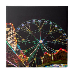 Jahrmarkt-Riesenrad bei Nacht Fliese