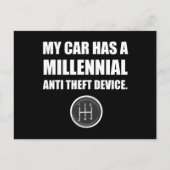 Jahrtausend Anti-Theft-Auto-Stick Shift Funny Postkarte (Vorderseite)