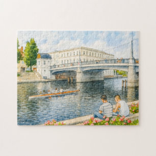 Jahrtausend Wechselspannungs-Aquarell im Stil Puzzle