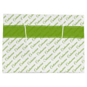 Jahrtausendgrünes/weißes Typografie-Muster - 100. Große Geschenktüte (Rückseite)