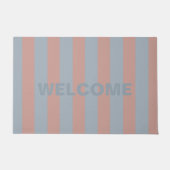 Jahrtausendrosa und eisblaue Farbblockstreifen Fußmatte (Vorderseite)
