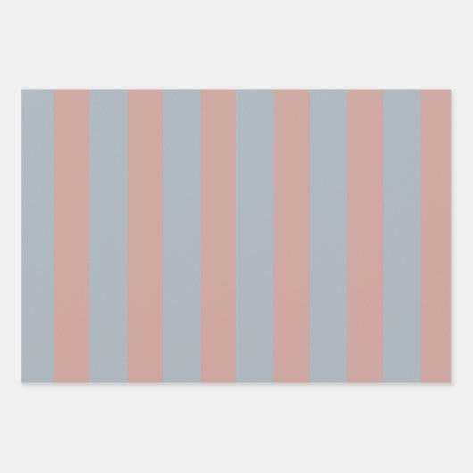 Jahrtausendrosa und eisblaue Farbblockstreifen Geschenkpapier Set (Vorderseite 2)