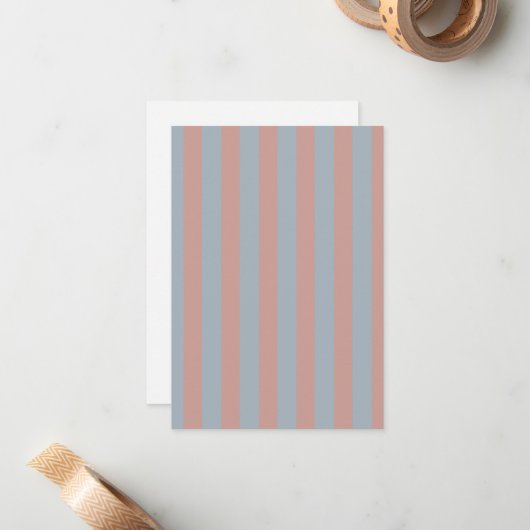Jahrtausendrosa und eisblaue Farbblockstreifen Mitteilungskarte (Vorderseite/Rückseite Beispiel)
