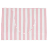Jahrtausendrosa und weißer Streifen Große Geschenktüte (Rückseite)