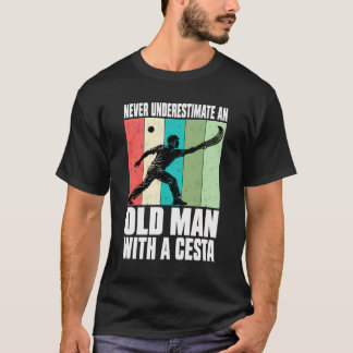 Jai Alai Spieler Cesta Alter Mann Humor T-Shirt