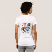 Jai Shree Krishna Flöte Devanagari-Schrift T-Shirt (Schwarz voll)