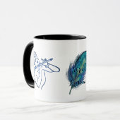 Jai Shree Krishnas Peacock Feather Tasse (Vorderseite Links)