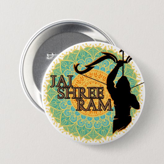 Jai Shree Ram Button (Vorne & Hinten)
