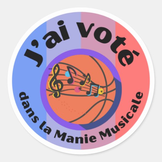 J'ai voté! Generic Manie Musicale Aufkleber (Vorderseite)