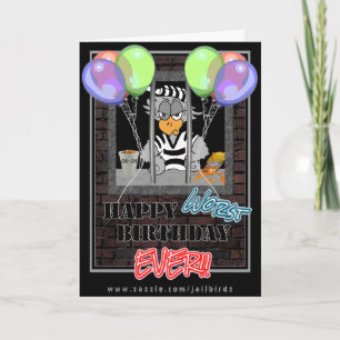 Jail Bird Birthday card Karte