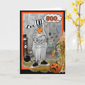 Jail Bird Ghost Halloween Card Karte (Gelbe Blume)