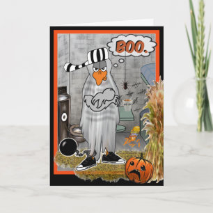 Jail Bird Ghost Halloween Card Karte