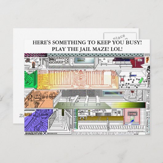 JAIL MAZE: ETWAS, UM DICH ZU BEHALT ZU BRINGEN! P POSTKARTE (Vorne/Hinten)