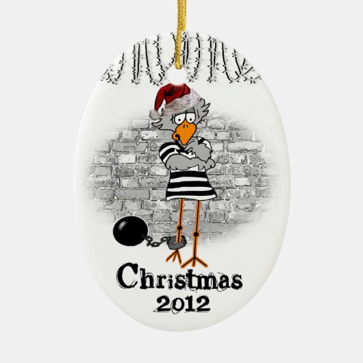 Jailbird-Weihnachtsbaumverzierung Keramik Ornament (Vorne)