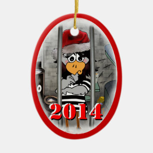 Jailbird-Weihnachtsverzierung 2014 Keramikornament