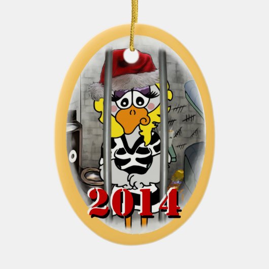 Jailbird-Weihnachtsverzierung 2014 Keramikornament (Vorne)