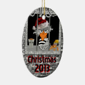 Jailbird-Weihnachtsverzierung Keramik Ornament (Rechts)