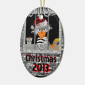Jailbird-Weihnachtsverzierung Keramik Ornament (Links)