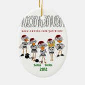 Jailbird-Weihnachtsverzierung Keramikornament (Hinten)